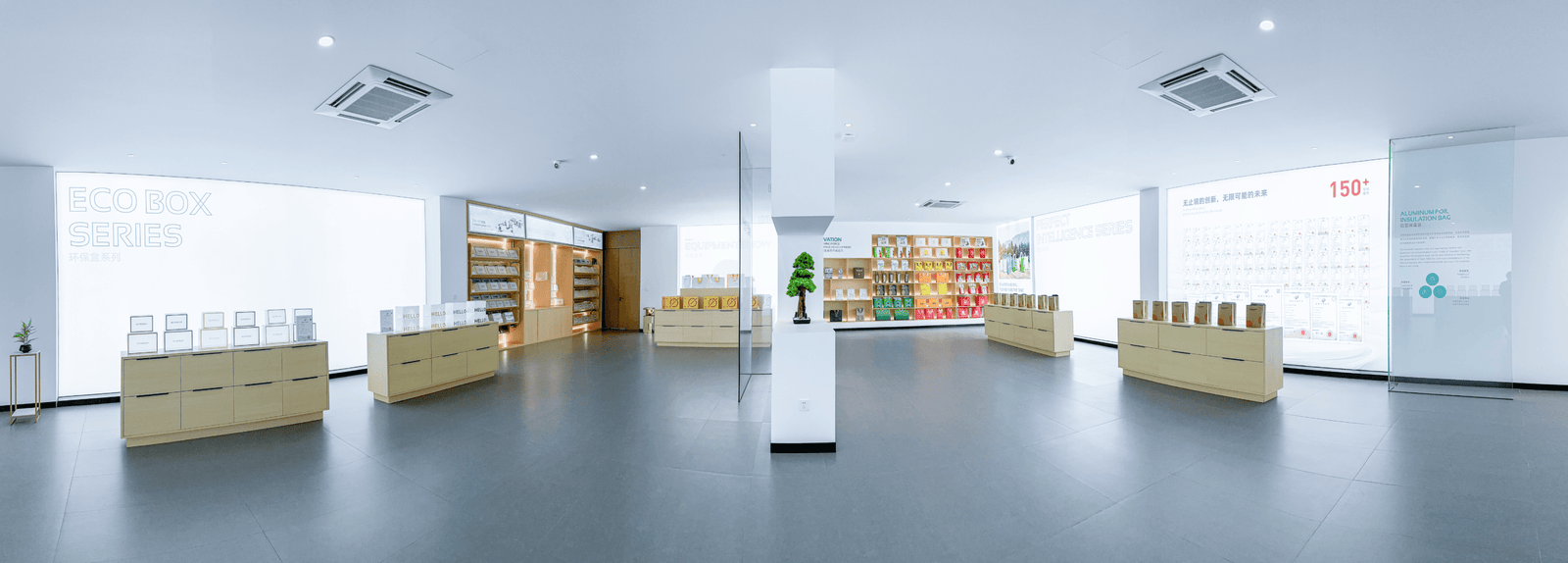 ZHENGWEI showroom — samples of luxury paper bags produced on our machines