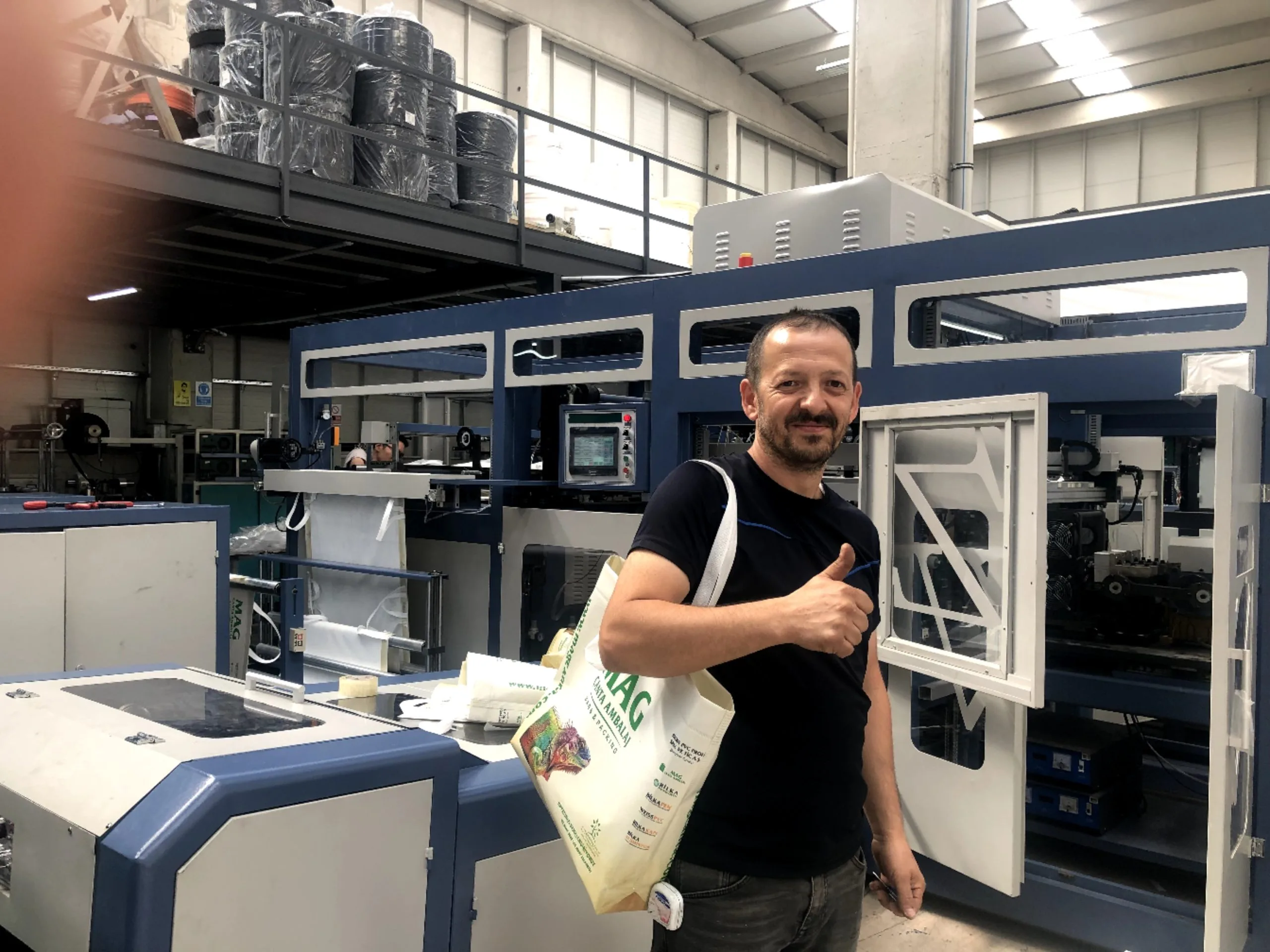 European clients during operator training on a ZHENGWEI paper bag machine