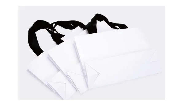 Traditional paper bag folded flat