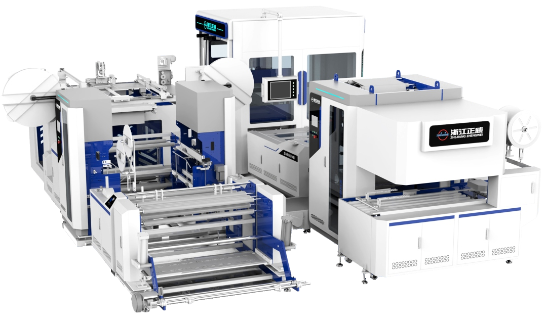 ZW-A8 production line — front operator view with feeding station