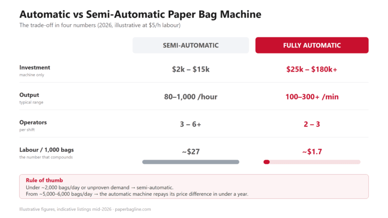 Automatic vs Semi-Automatic Paper Bag Making Machine (2026)