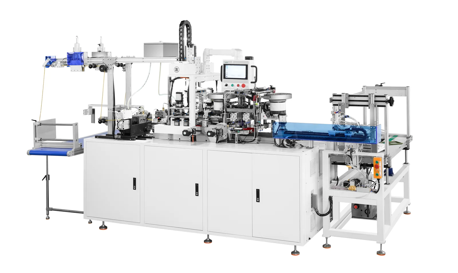 KFD-500B paper bag rope threading machine with twin eyelet feeder bowls